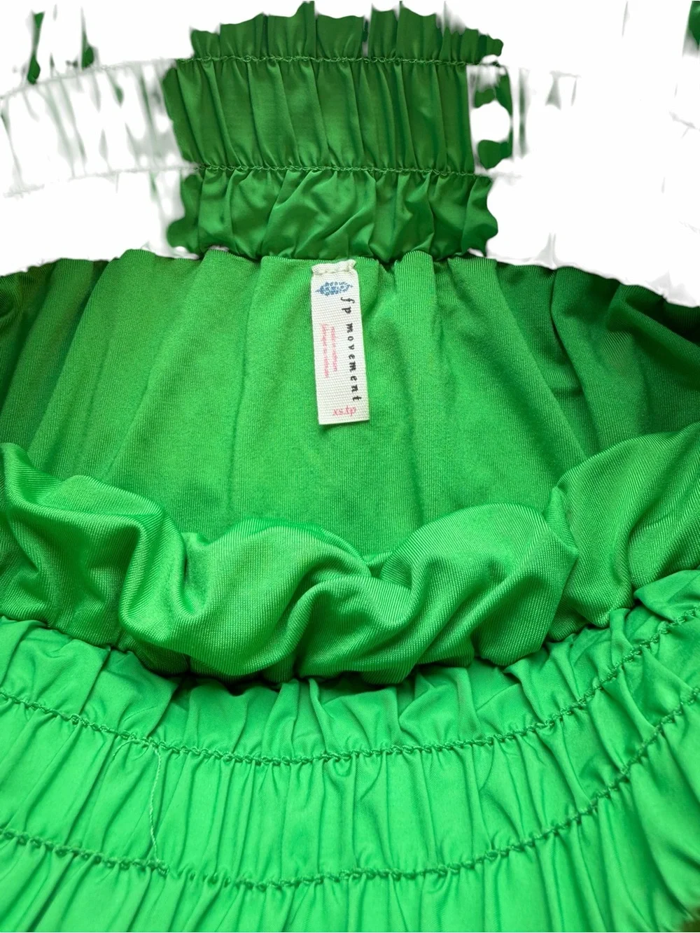 Free People Bright Green Ruffle Active Shorts